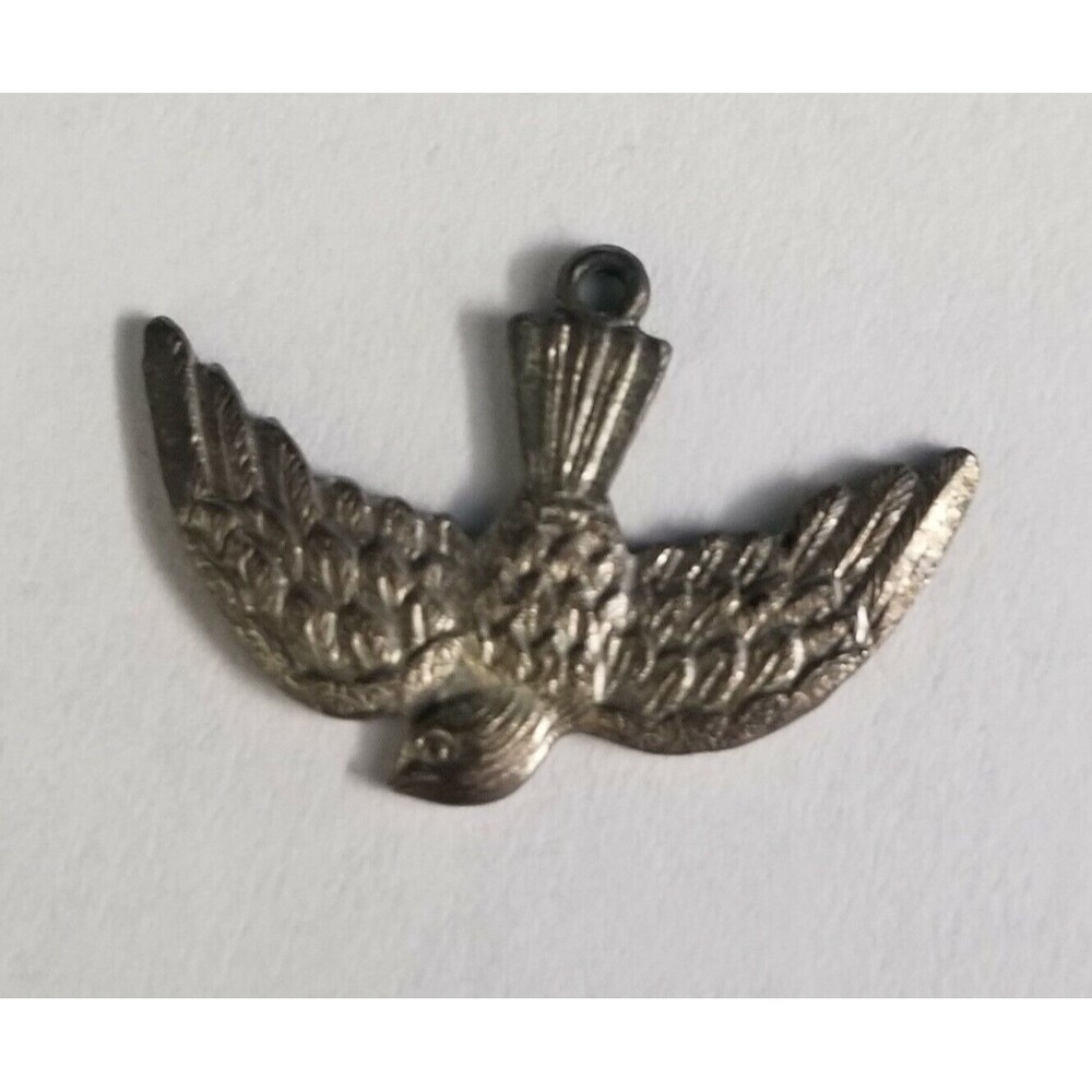 Vtg Sterling Descending Dove Confirmation Bird Religious Pendant Diving Bird
